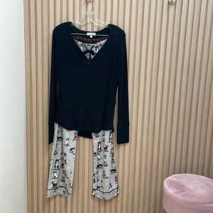 P.J. Salvage set with a doggy winter wonderland pattern.